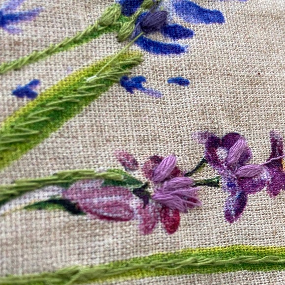 Pottery Barn Lavender Embroidered Table Runner - Picture 11 of 14